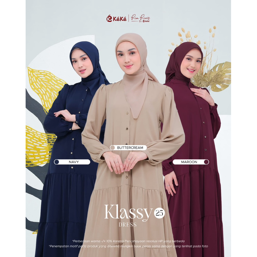 KEKE GAMIS KLASSY 25 (บัตเตอร์ครีม, ดํา, คาราเมล, กรม, ดินเผา, Maroon)