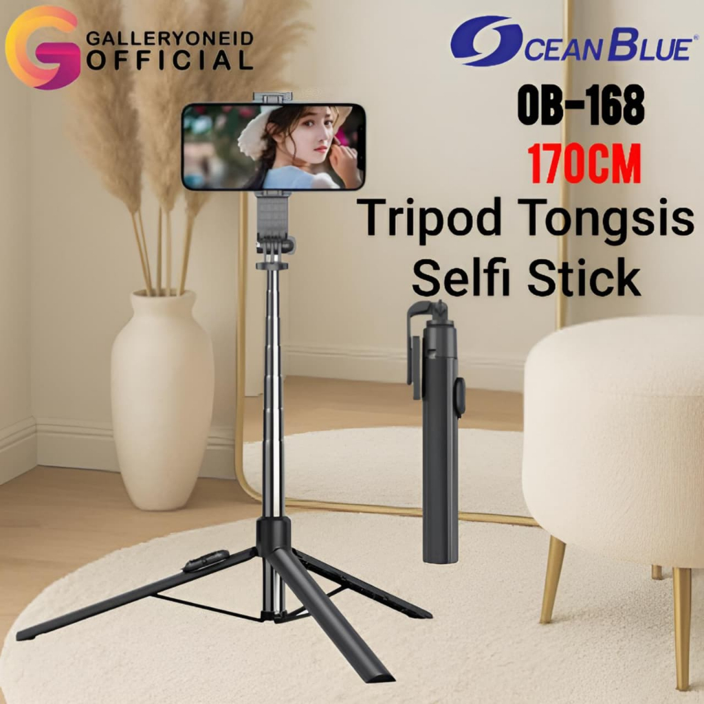 ขาตั้งกล้อง Hp OB168 1.7 เมตร Remote Shutter Content Creator Selfie Stick 170 ซม.ปรับได้ 360°