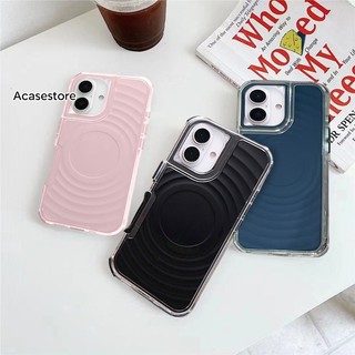 ACASESTORE Casing Transparant Thick Bumper Magsafe Ripple Case Compatible For Iphone 11 12 13 14 15 16 16e  17 17AIR Pro Max Promax TP17