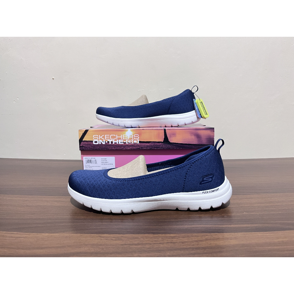 Skechers On the Go Flex Siena Navy White รองเท้าสลิปออนลําลองผู้หญิง 138360/NVW ของแท้
