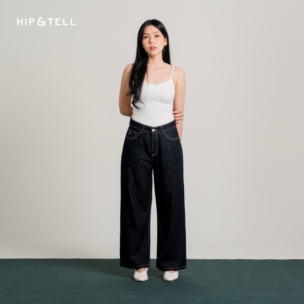 สะโพก&เท็ล | กางเกงยีนส์ทรงตรง Mid-Rise | กางเกงยีนส์ทรงกระบอก REAL | DENIM DENIM DENIM