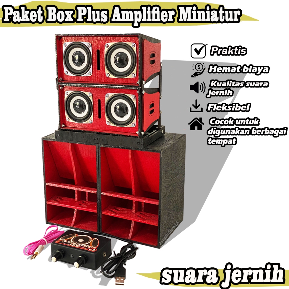 MERAH Miniature F1 3 INCH RED Speaker Box พร้อมใช้งาน