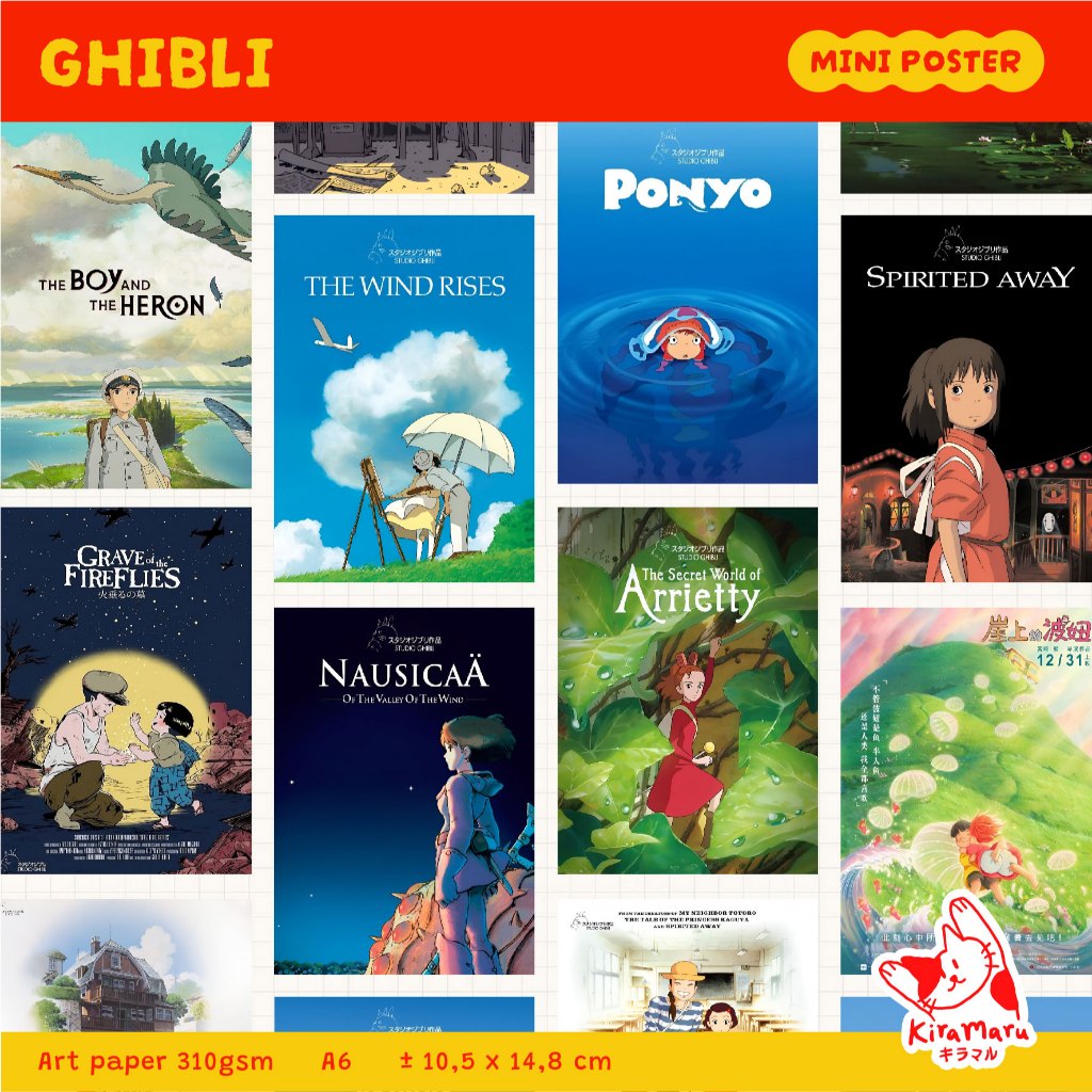Ghibli Aesthetic Poster A6 / Ghibli Poster / A6 Poster / Ghibli Studio / Wall Poster / Aesthetic Wal