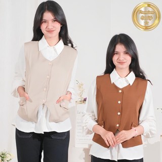 Vest Wanita SemiWool Premium – Rompi Cherish Korean Style Elegan Cocok untuk Kerja & Hangout