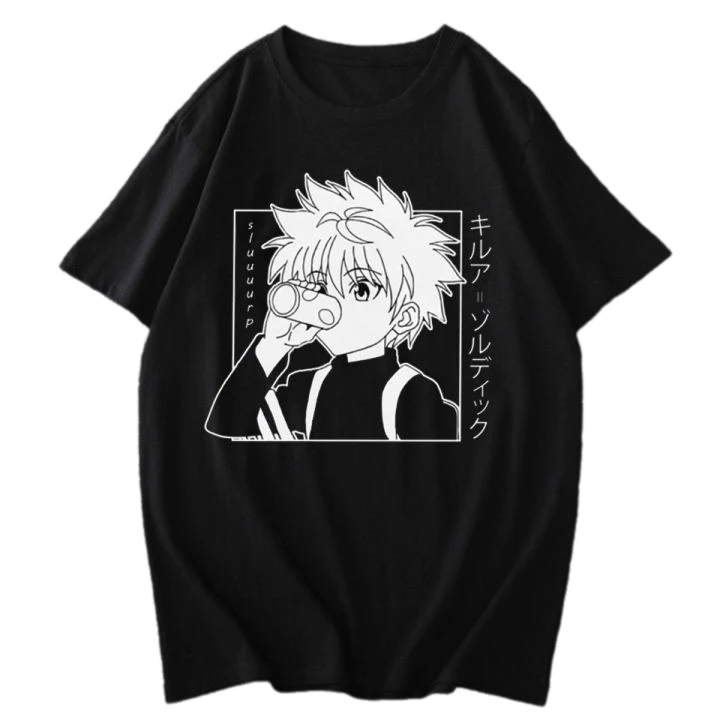 Killua Zoldyck Anime Hunter X Hunter เสื้อยืด Kilua Zoldyck เสื้อ