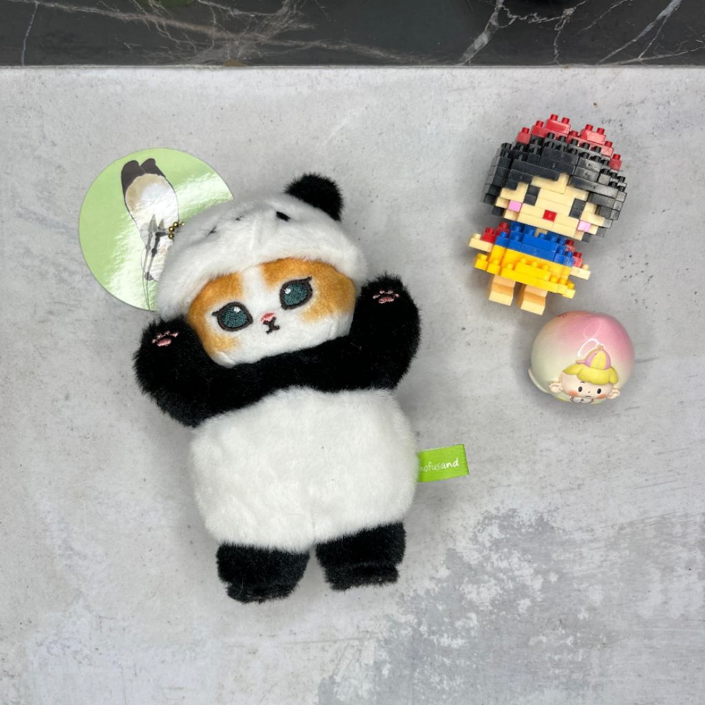 GANTUNGAN พวงกุญแจตุ๊กตา Mofusand ชุดแพนด้า / พวงกุญแจตุ๊กตา Mofusand แท็กใหม่
