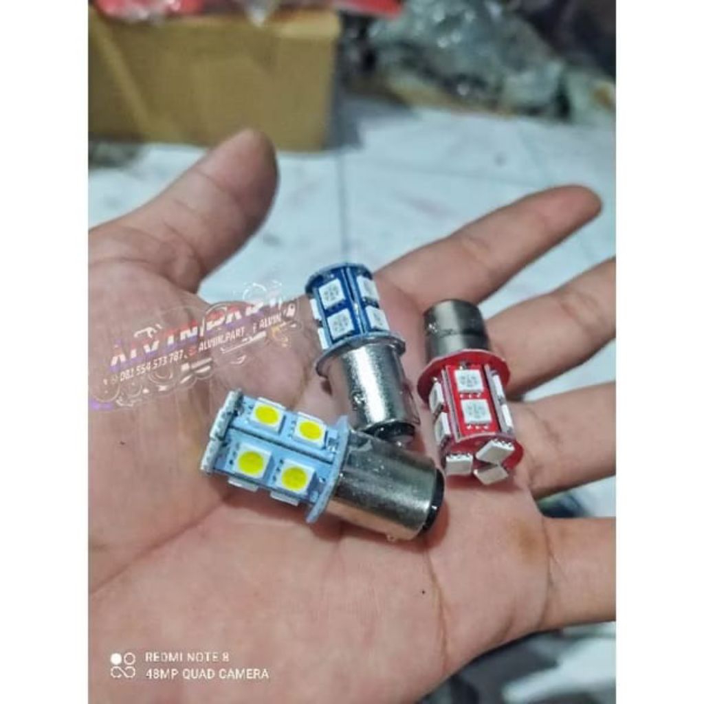 MERAH UNIVERSAL RED WHITE BLUE STROBO FLASHING REAR STOPLAMP LIGHT BULB HONDA YAMAHA SUZUKI KAWASAKI