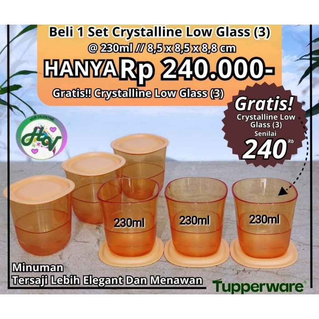 TUPPERWARE CRYSTAL CUPS ต่อ 4 ชิ้น
