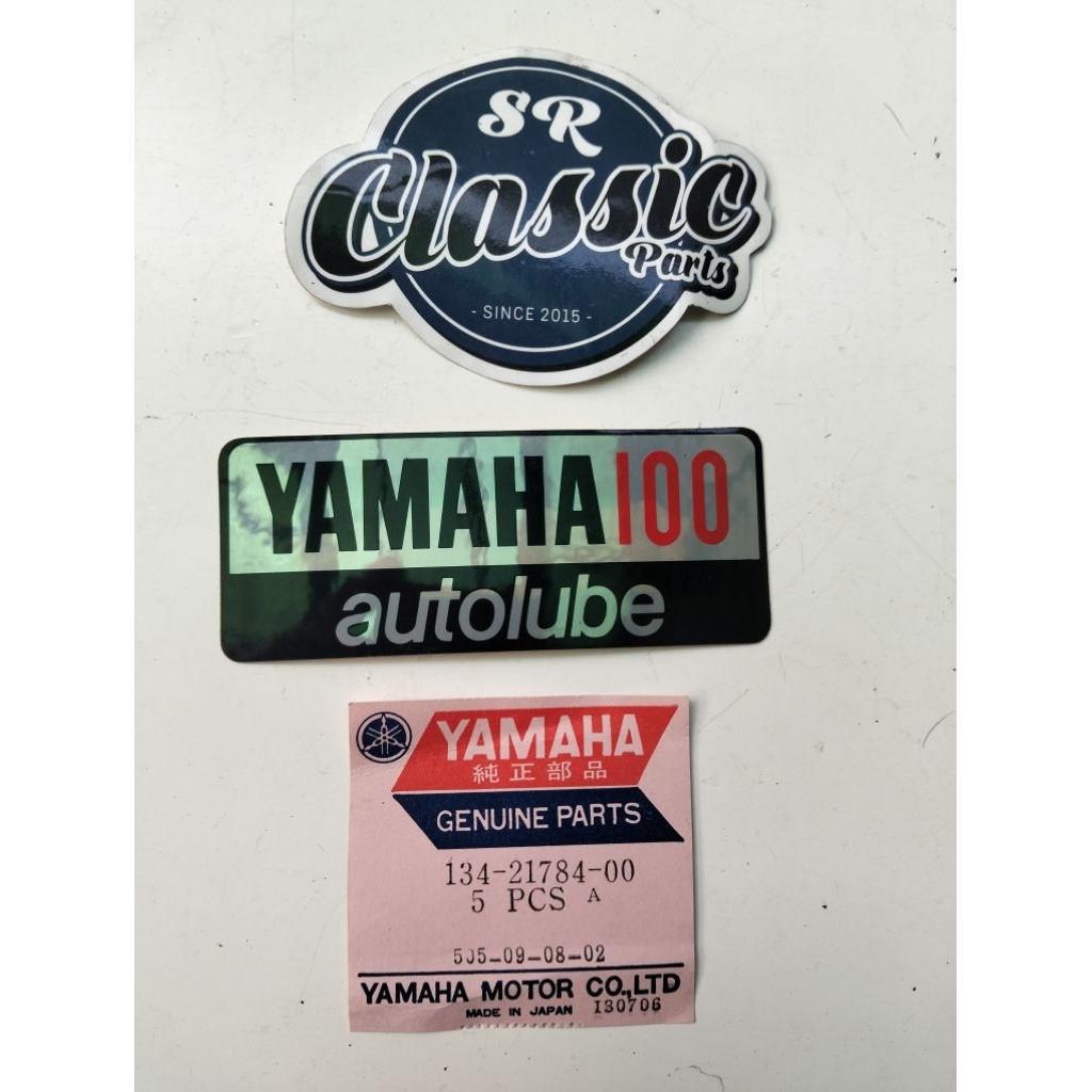 สติ๊กเกอร์ decal list dop accu aki Yamaha YL2G L2G YL1 YL2 YL3 134-21784-00 ของแท้จากญี่ปุ่น