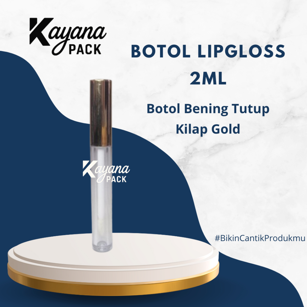 Lipserum Liptint 2 ml Bottle with Silver or Gold Cap / 2ml gold silver lip bottle (lg15)