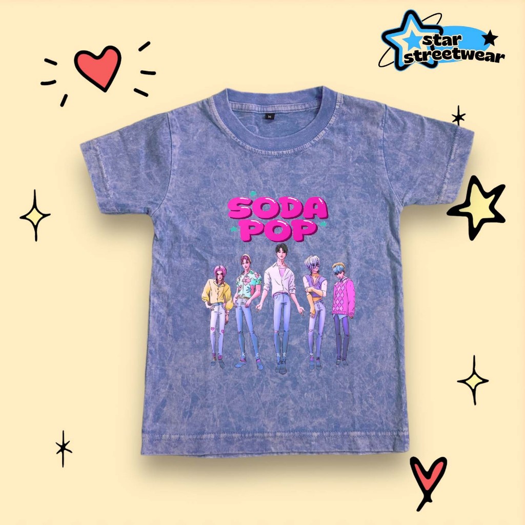 [FREE NAME] เสื้อยืดเด็กล้าง SODA POP Motif วัสดุพรีเมี่ยม UNISEX