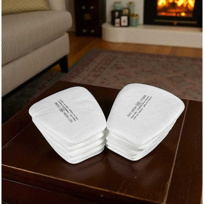 NIOSHIN95 หน้ากากป้องกันแก๊สพิษผ้าฝ้ายช่วยหายใจ 6200 5N11 KN95 10 ชิ้น - KA-5N11 - สีขาว