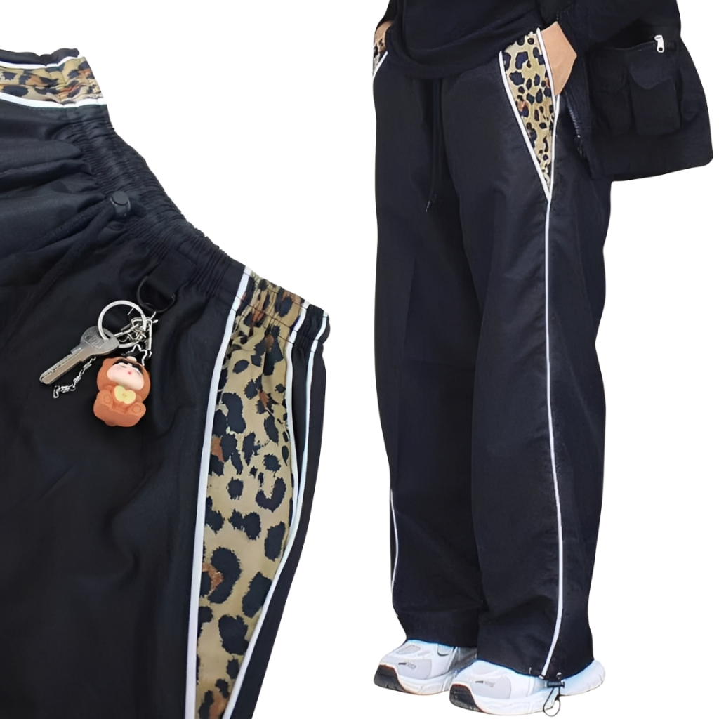 LEOPARD BAGGY PANTS / BAGGY PANTS LINE LEOPARD MOTIF