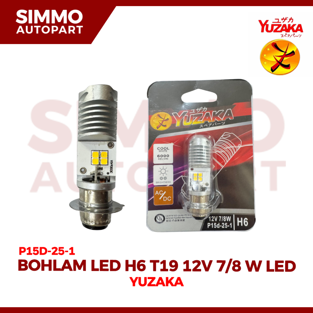 Yuzaka H6 T19 12v 7/8 W หลอดไฟ LED - P15D-25-1