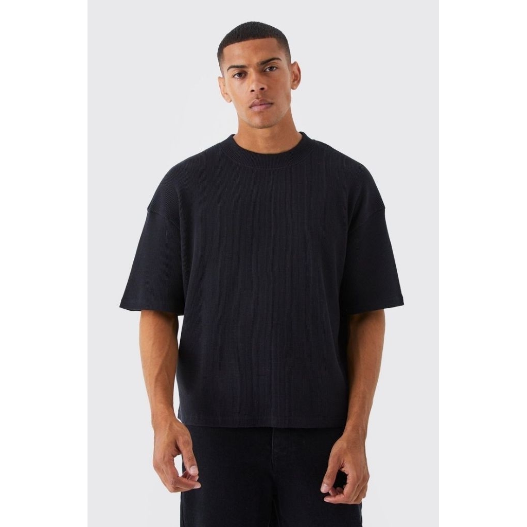 Plain boxy oversize ซี่โครงคอตัวหนา 4 ซม. ผ้าฝ้ายหวี 20s BCI biowash