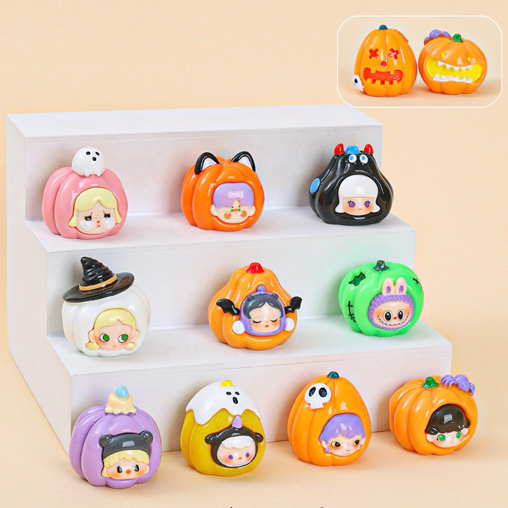 พร้อม 1 ชิ้น พร้อม HOLES HALLOWEEN SKULLPANDA PUMPKIN PUCKY MOLLY DMOO CRYBABY ZSIGA HIRONO SWEETBEA