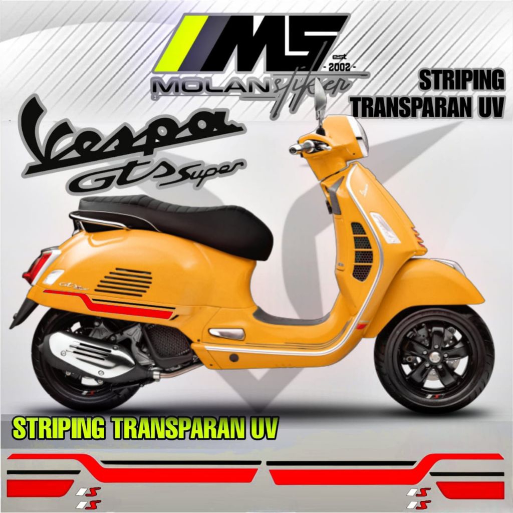 Decal สติกเกอร์ Striping Variations โปร่งใส Uv Vespa GTS 150 Super Vespa GTS iget Abs Facelift Vespa