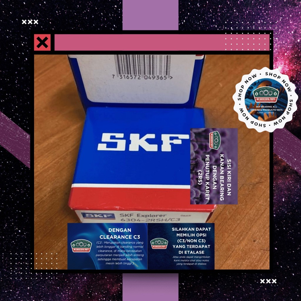 BEARING 6304 2RS C3 SKF ORIGINAL 6304-2RS1 C3