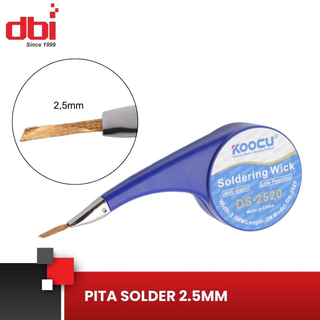 Koocu DS-2520 2.5 มม. Solder Wick เทปทําความสะอาดดีบุก