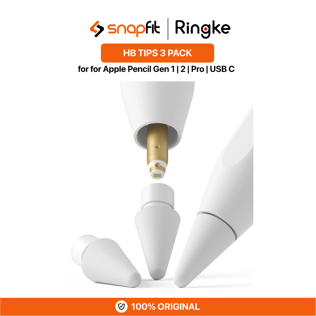 RINGKE เคล็ดลับเปลี่ยนดินสอ Apple Nib RINGKE HB เคล็ดลับ 3 แพ็คสําหรับ Apple Pencil Gen 1 2 Pro USB 