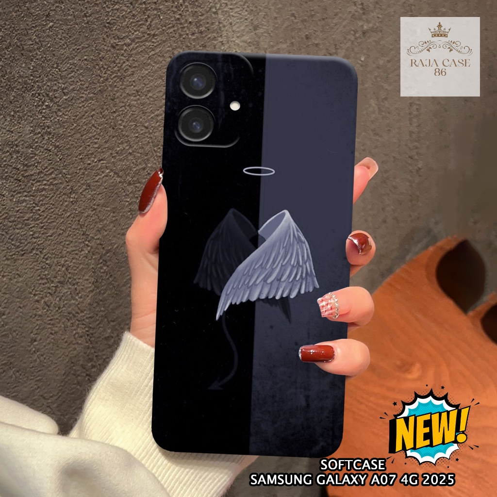 เคส HP Samsung A07 4G 2025 - Rajacase - เคส Samsung A07 4G - เคสขาวดํา Motif - ฟิล์มกันรอยมือถือ - S