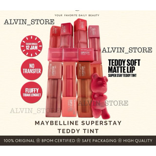 MAYBELLINE Superstay Teddy-Soft Matte Teddy Tint 5 ml - Teddy Soft Matte Tahan 12 Jam | Lip Tint | Perfect Lip Tint