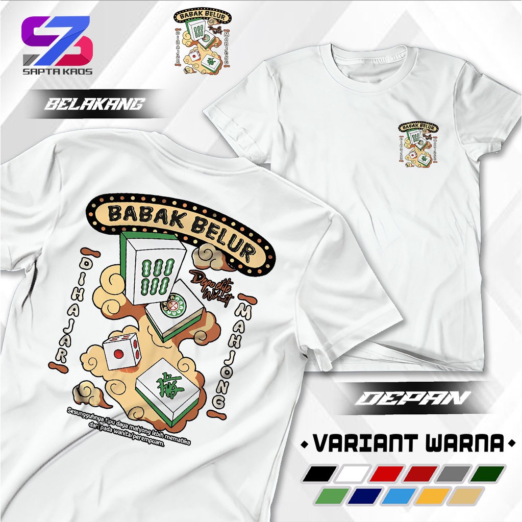 SPT493 ใหม่ล่าสุด MAHJONG BABAK BELUR เสื้อยืด / MAHJONG เสื้อ VIRAL MAHJONG เสื้อยืด