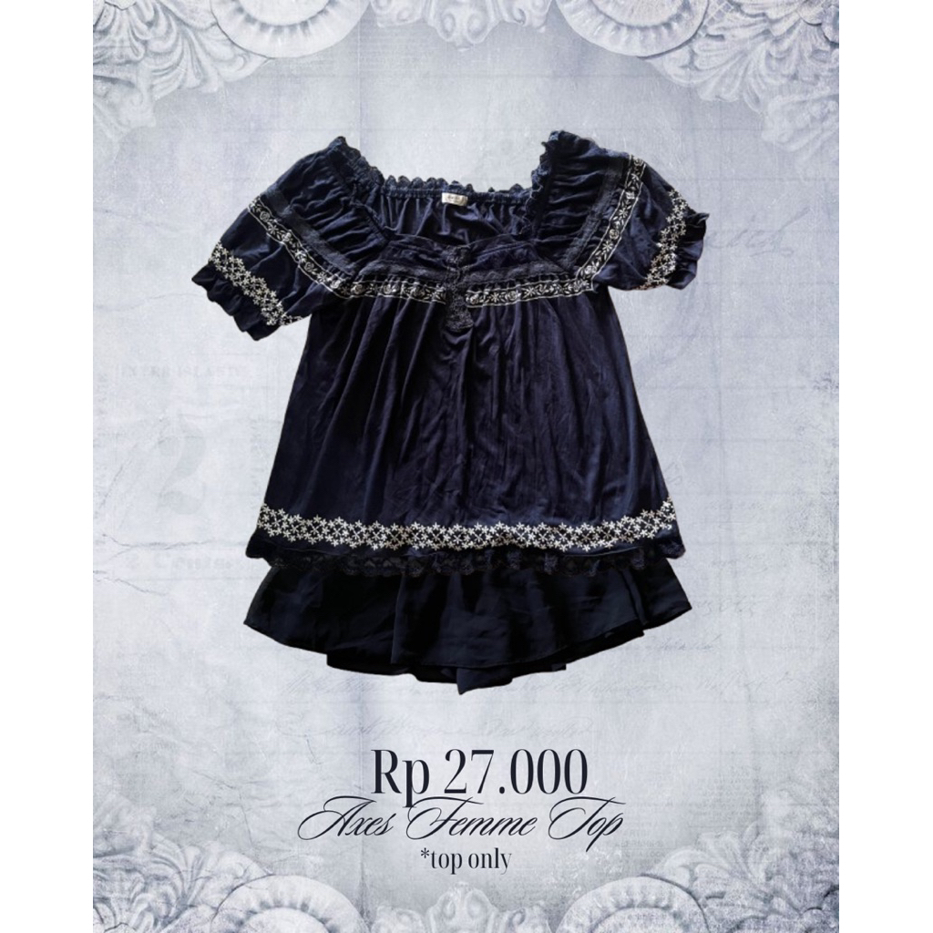 เสื้อสีกรมท่า Axes femme | Milkmaid igari shojou jfashion fatalframe grunge