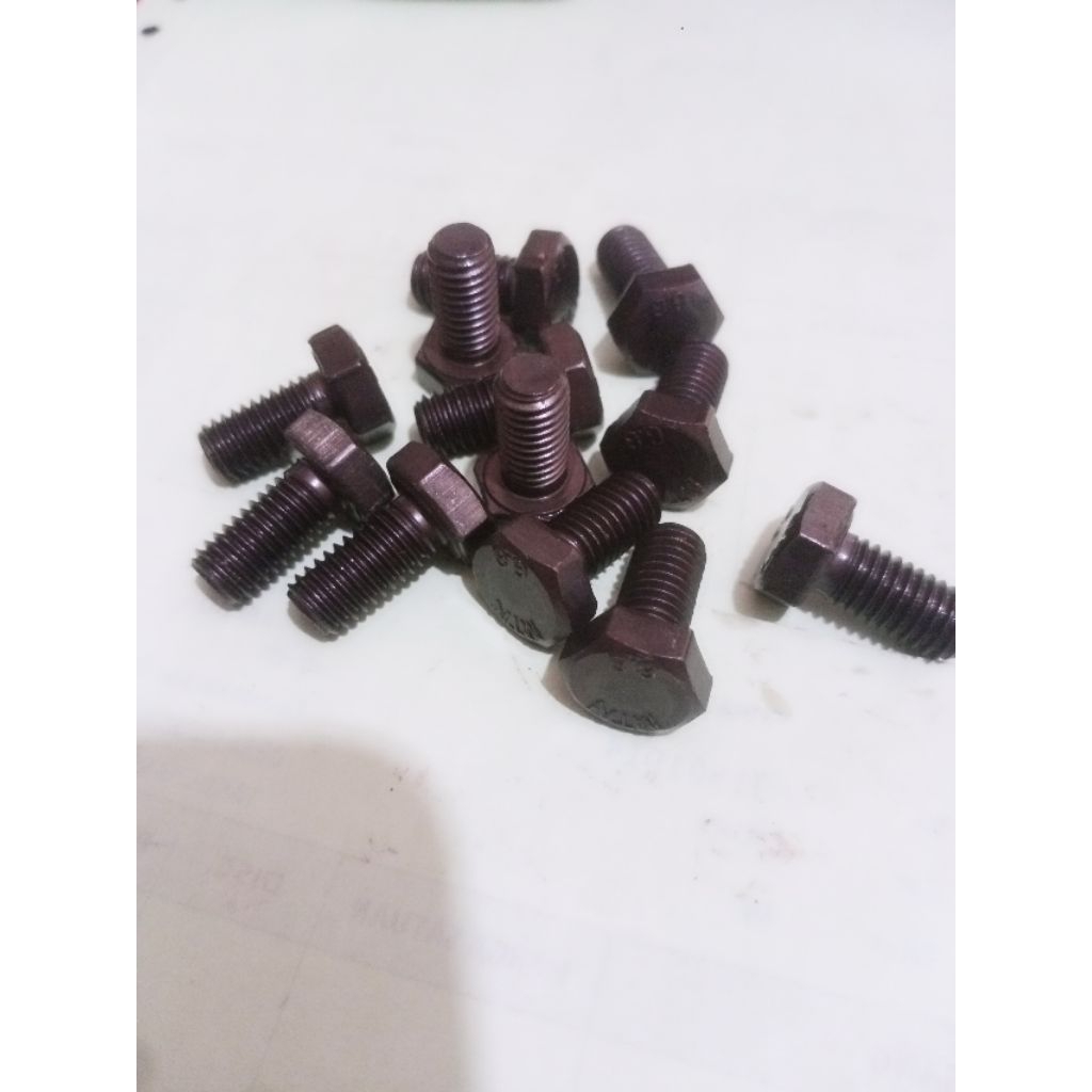 BM STEEL 8.8 M08X15MM FT | BOLT STEEL NUT 8.8 M08X1.5CM KEY 13 (5 ชิ้น)