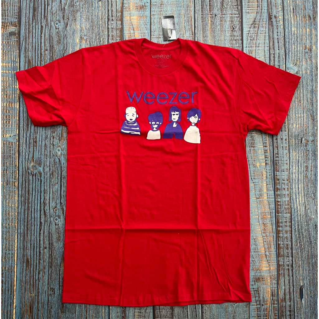 Weezer Band T-Shirt - Cartoon Band Member สินค้าอย่างเป็นทางการ