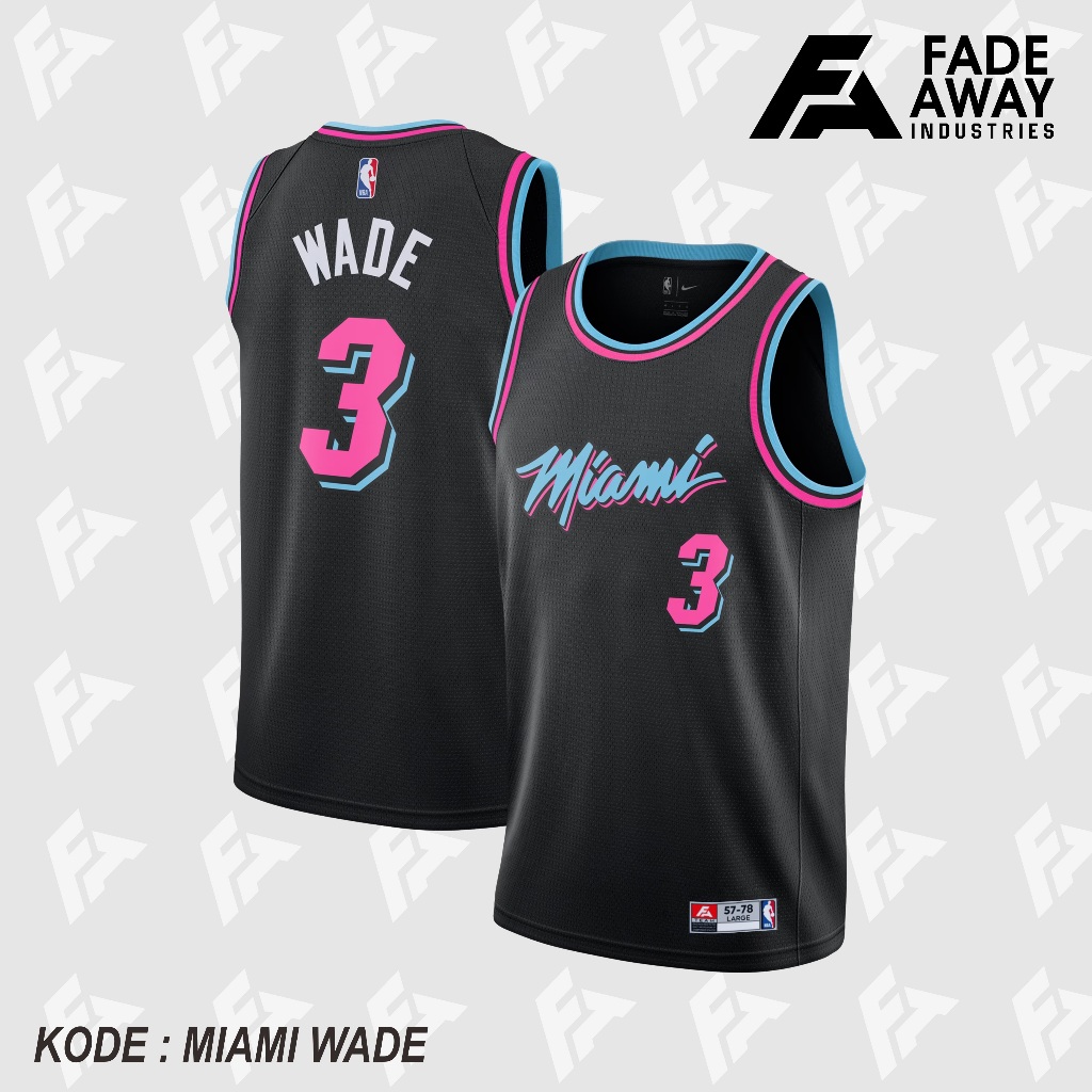 WADE 3 MIAMI BASKETBALL JERSEY สีดํา