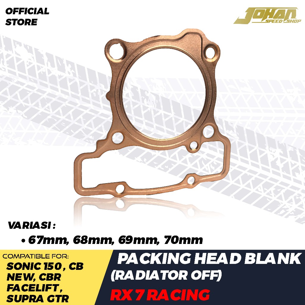 ปะเก็นหัวตาบอดทองแดง Rx7 Racing Sonic 150 Cb New Cbr Facelift Supra Gtr 67mm 68mm 69mm 70mm ความหนา 