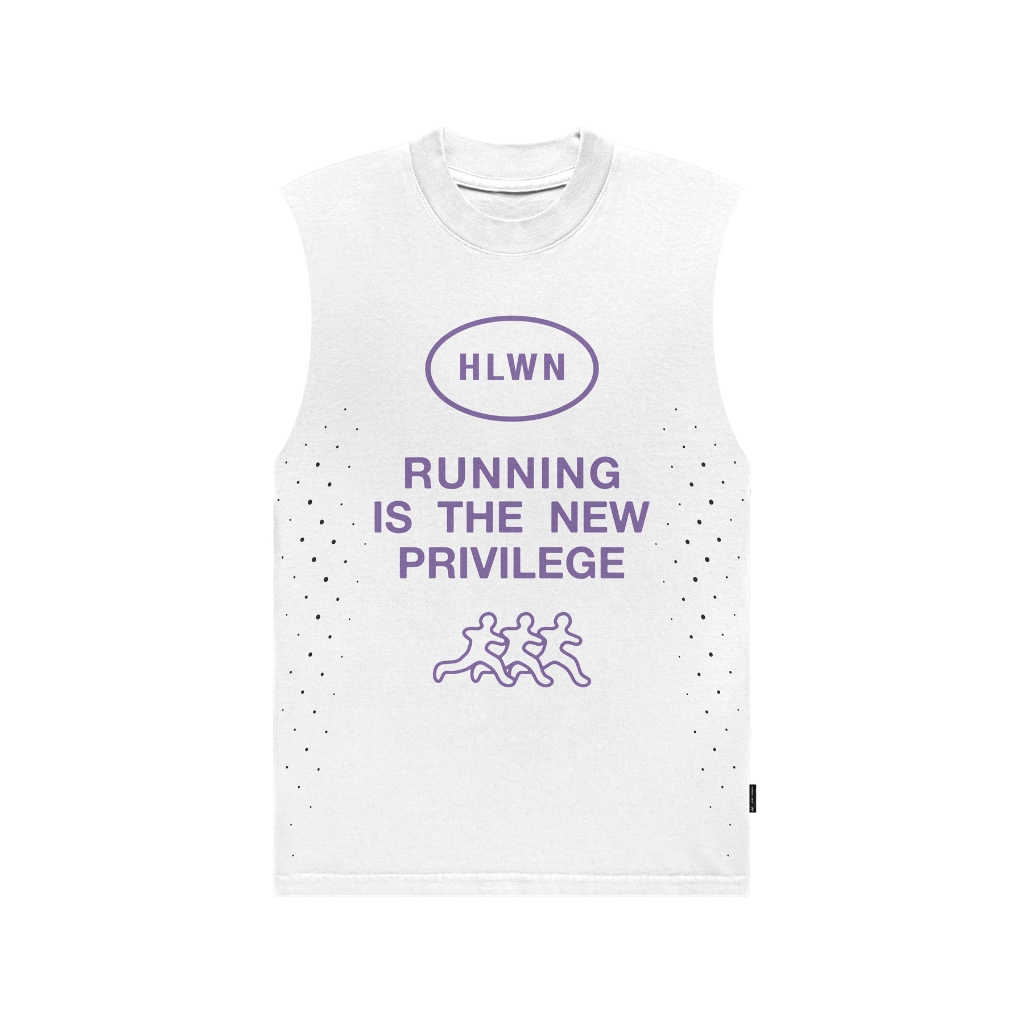 HLWN Running Unisex Muscle Tee สีขาว - Iris