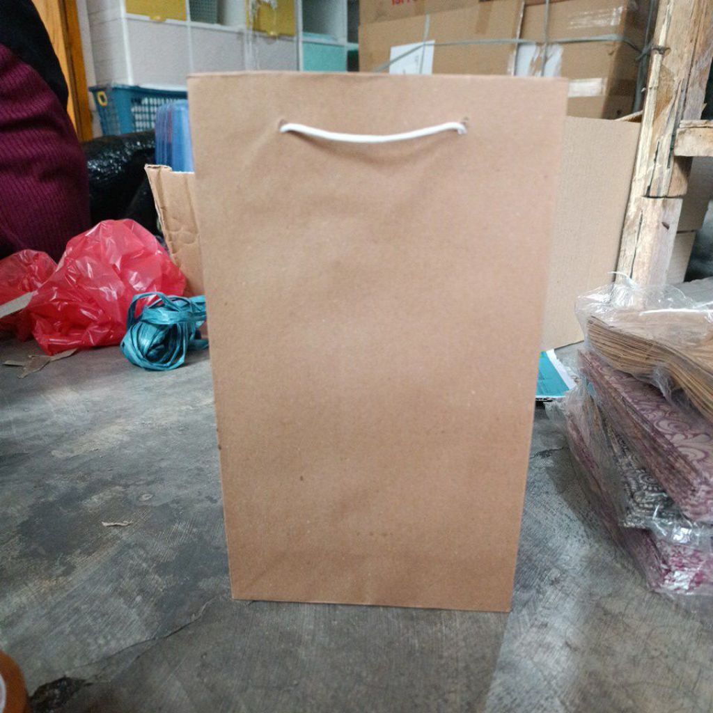 (CONTENTS 12 SEEDS) PLAIN BROWN WAFER PAPER BAG 15x7x25 / ถุงกระดาษ / PAPER PARTY BAG