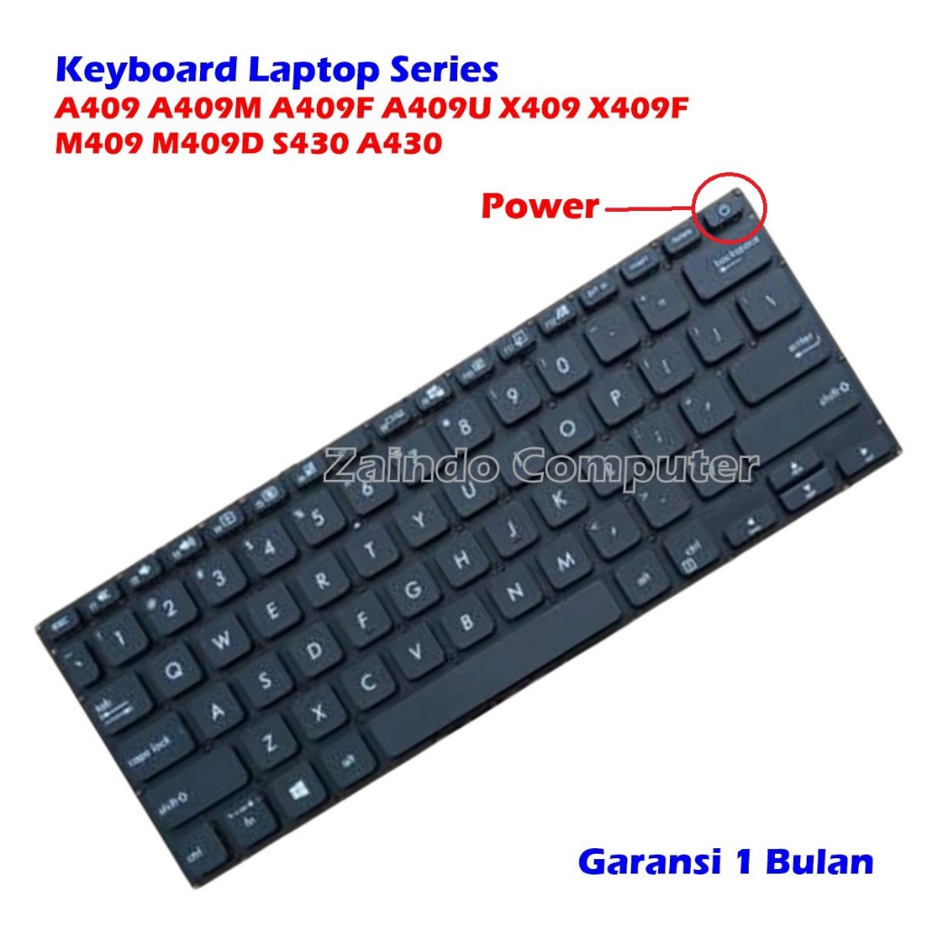 ASUS A409 A409F A409FJ A409J A409M A409MA A409UA A409UJ X409FJ X409UJ X409UA M409 M409D S430 - สีดํา