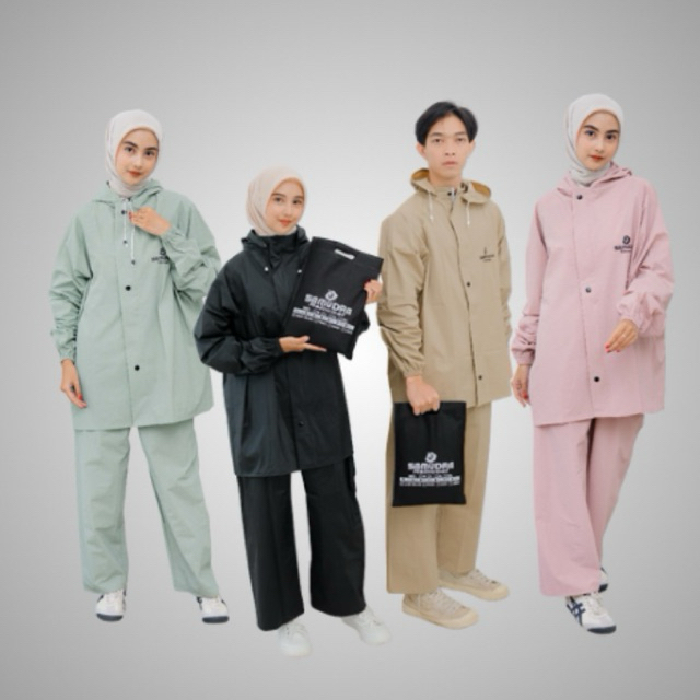 เสื้อกันฝน By Samudra Anri รั่วและกันน้ําสําหรับผู้ใหญ่ชายและหญิง PVC