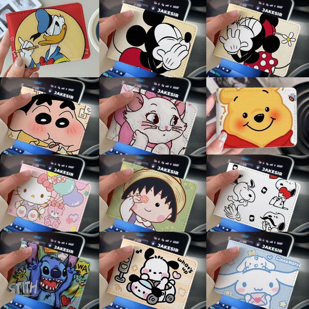 ที่ใส่บัตร Chibi Maruko Hangyodon Marie ล็อตโซ่ ชินจัง Donald Mickey Minnie Mouse Pochacco Pooh Snoo