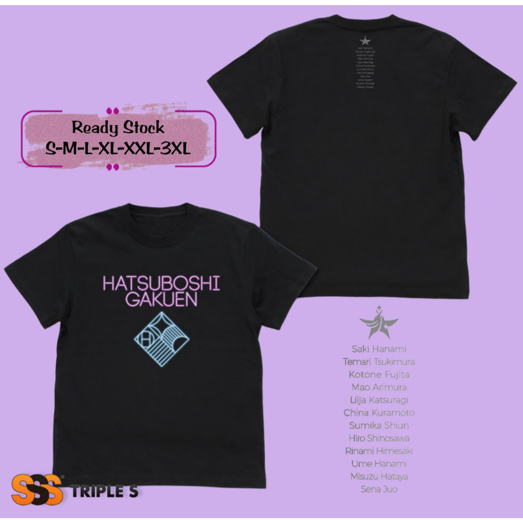 HATSUBOSHI GAKUEN iDOLM@STER เสื้อยืดอนิเมะญี่ปุ่น STAR