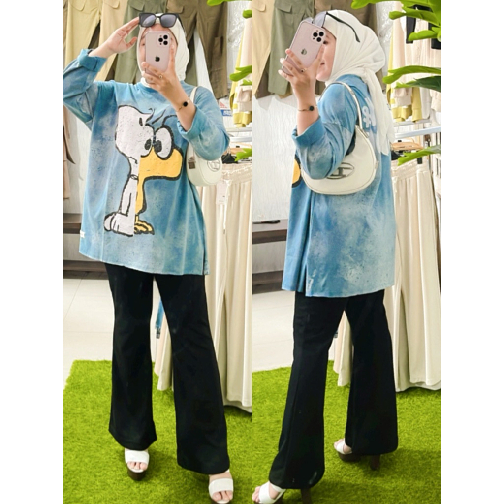 เสื้อยืดโอเวอร์ไซส์พรีเมี่ยมนําเข้า Snooppy