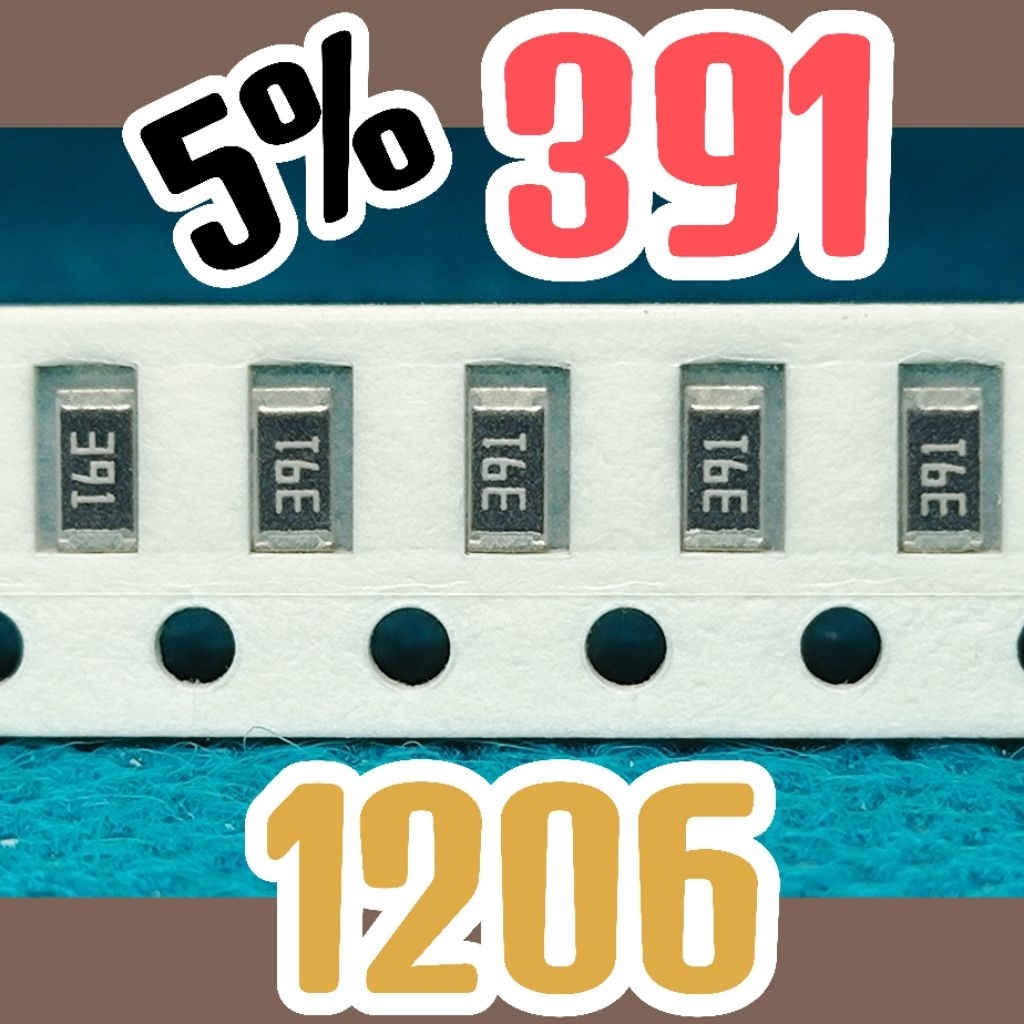 10 ชิ้น ตัวต้านทานชิป smd 391 390R 5% ขนาด 1206 3216 390ohm 390 โอห์ม