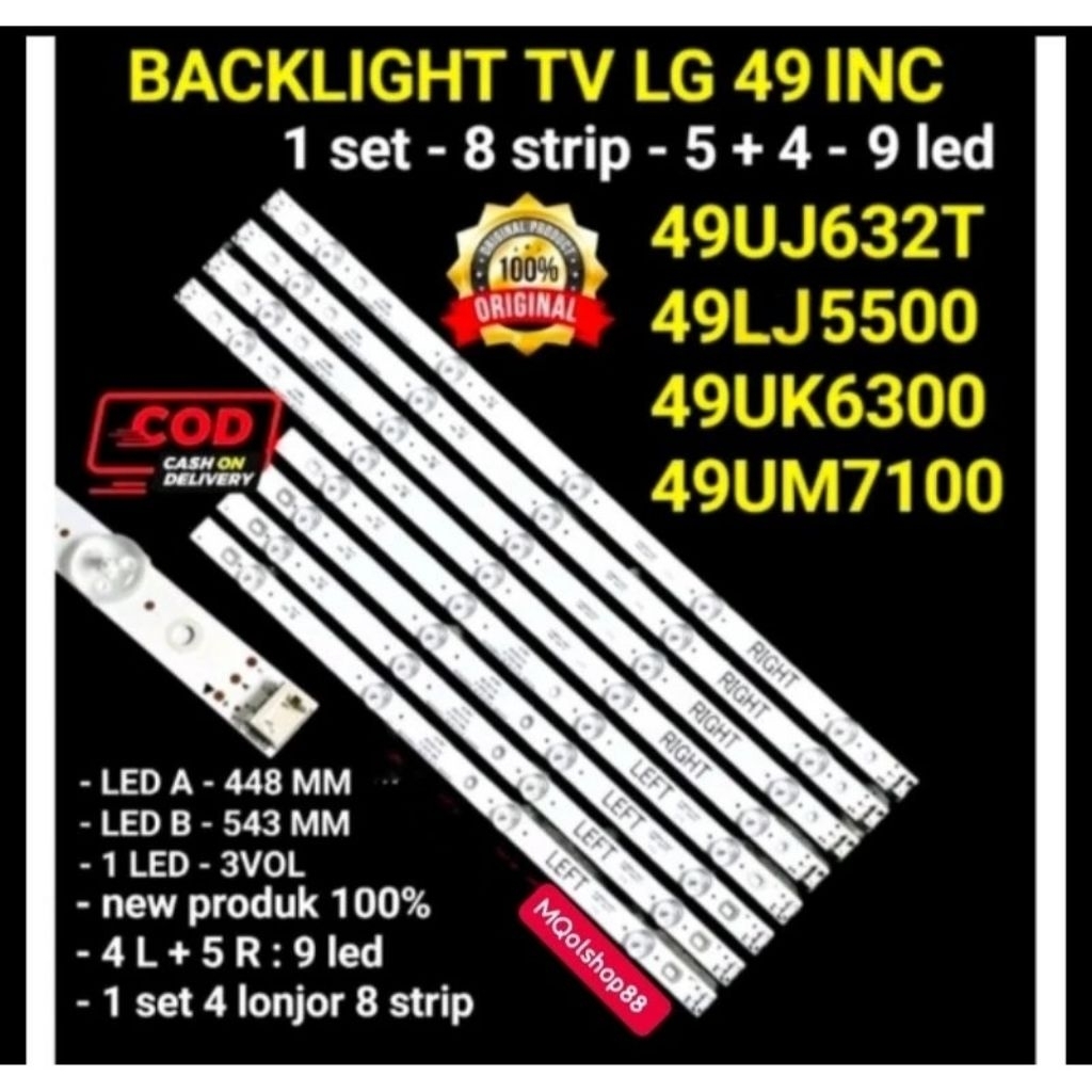 LG 49inc TV BACKLIGHT 49UJ632T 49LJ5500 49UK6300 49UM7100 LG 49