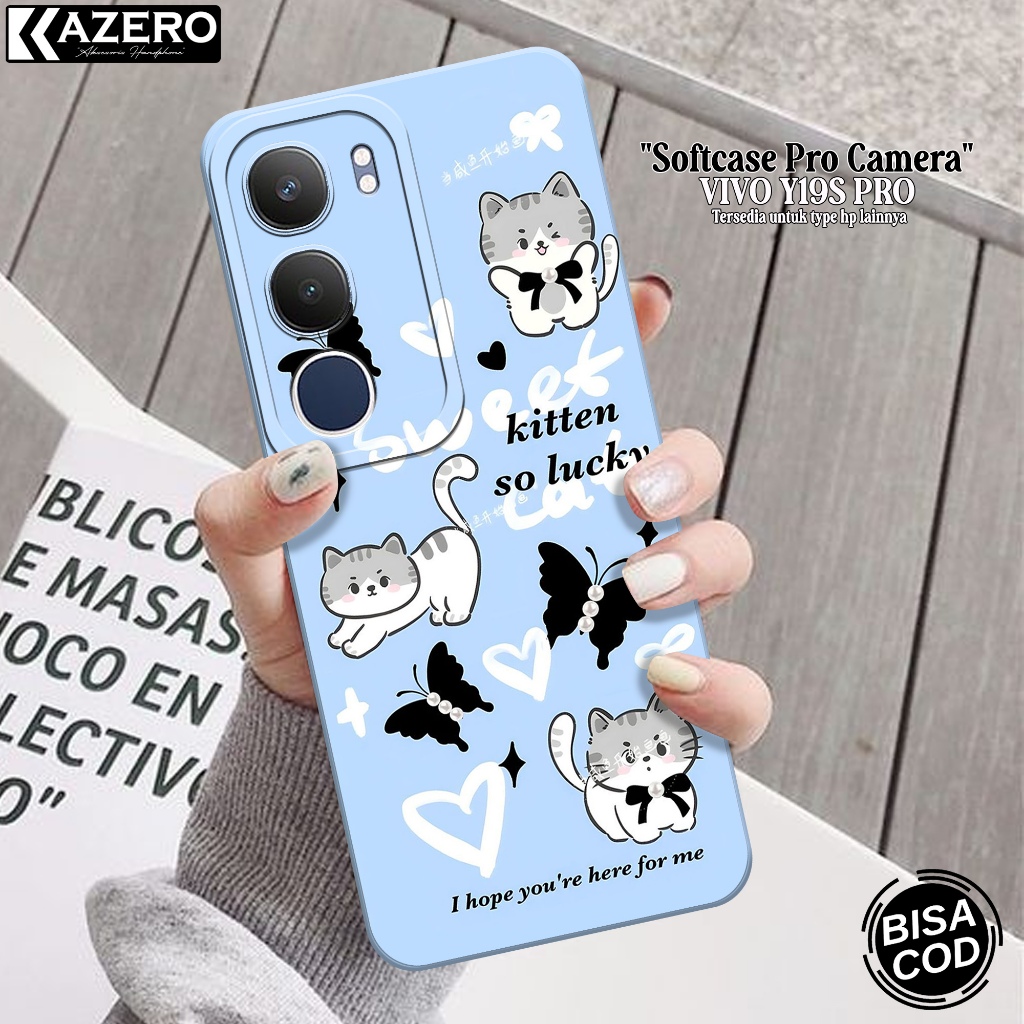 KAZERO - เคสโทรศัพท์ VIVO Y19S PRO - เคสแมวแฟชั่น - กล้อง Pro - VIVO Y19S PRO Softcase - เคส VIVO Y1