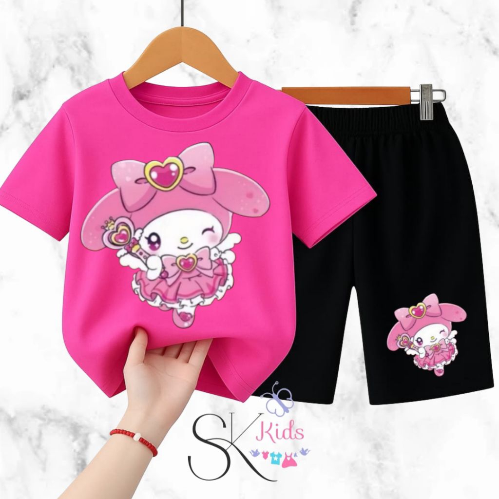 KATUN SK Kids99 - ชุดเด็กผู้หญิง Melody Ribbon สําหรับเด็กอายุ 2-10 ปี วัสดุผ้าฝ้าย PE 24S