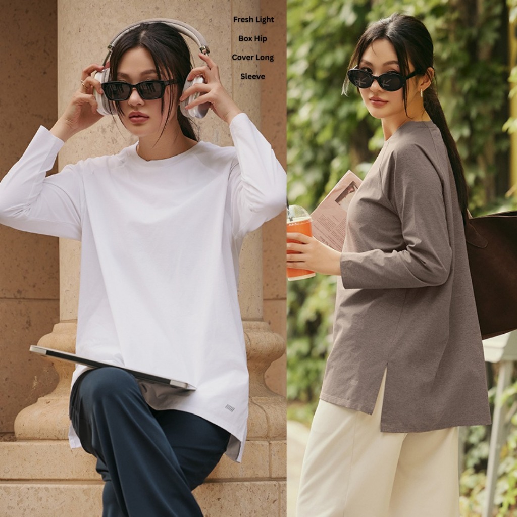 เสื้อยืดคอตตอนทัชแขนยาวผู้หญิง (STL112 BOX FRESH LONG)