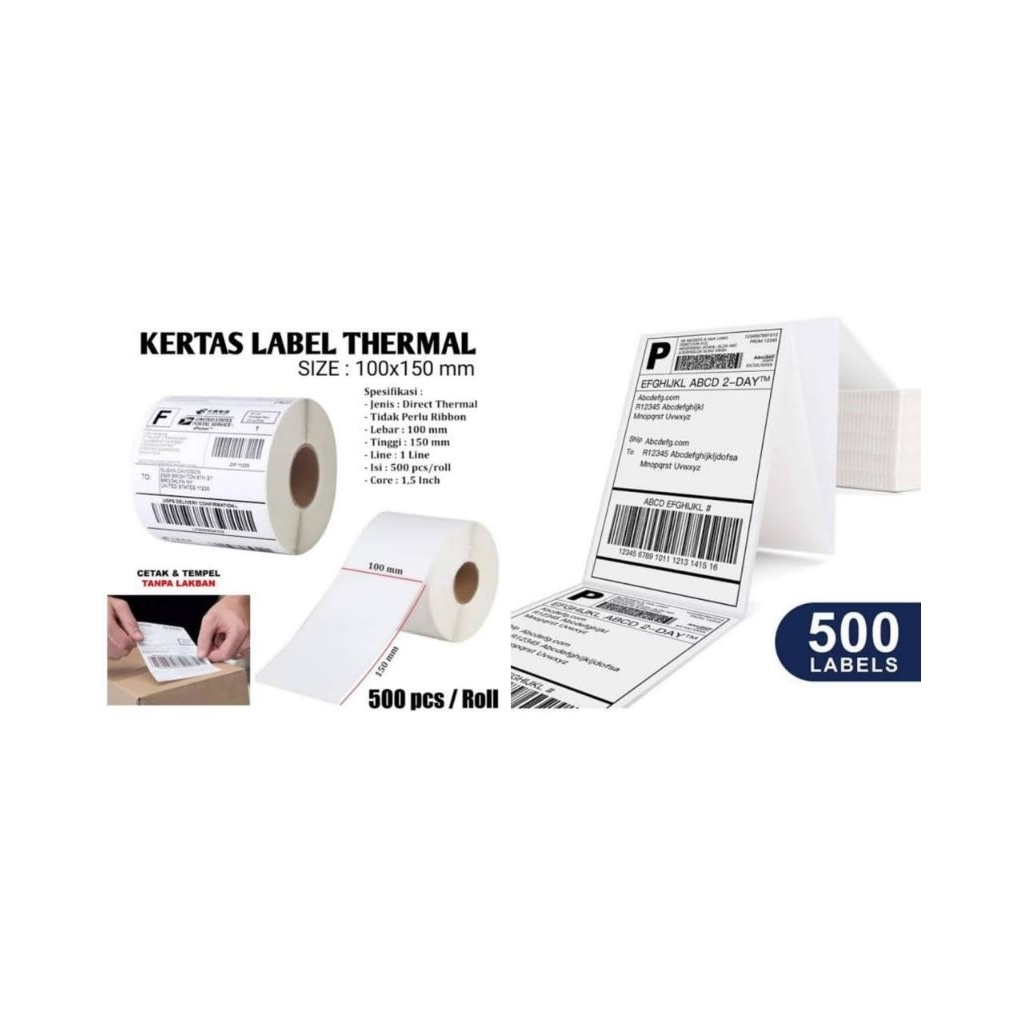 500 ชิ้น THERMAL LABEL STICKER FAN FOLD ROLL STICKER กระดาษพิมพ์ RECEIPT FOLDING และม้วนรุ่น