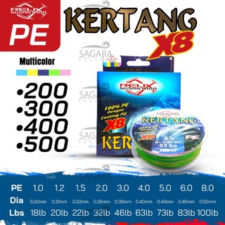 Senar PE Kertang X8 200 Meter | 300 Meter | 400 Meter | 500 Meter Multi Color PE Relix Nusantara