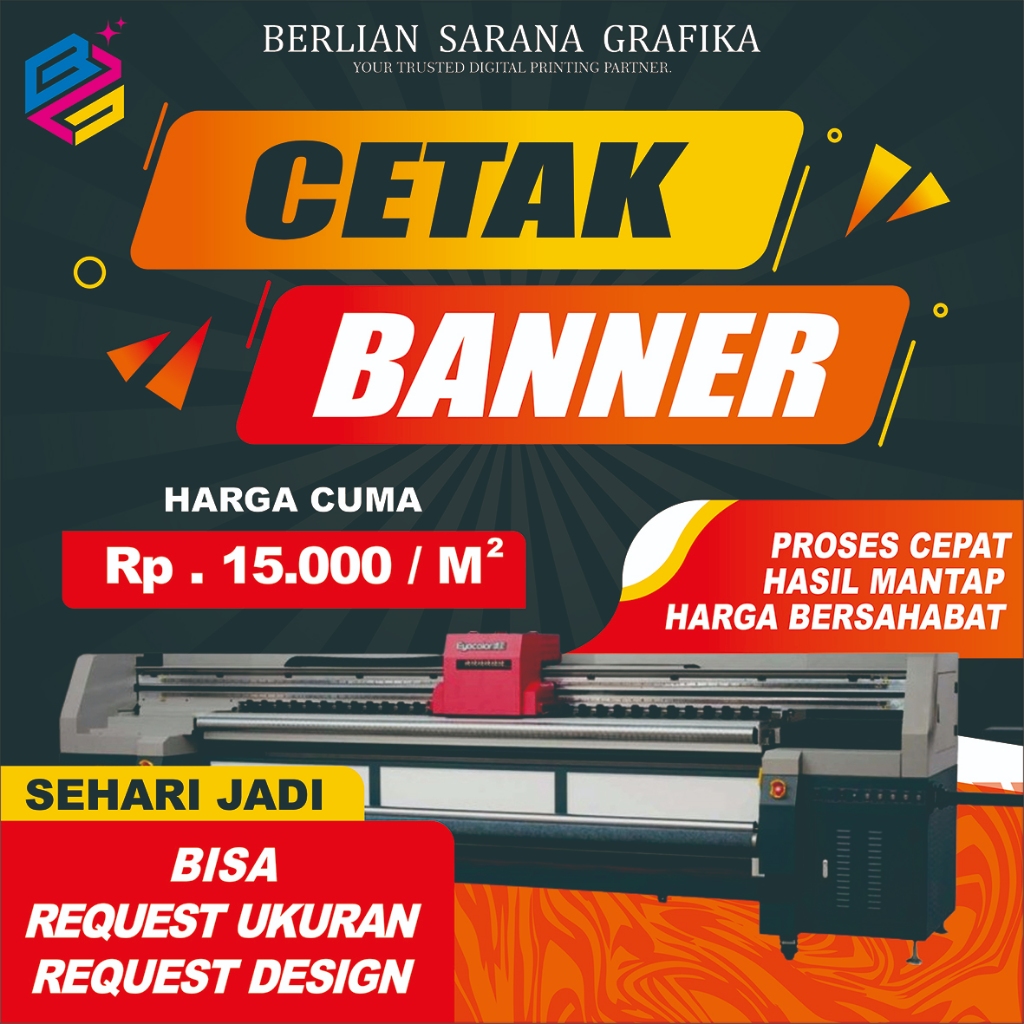 เพชร SARANA GRAPHIC BANNER FLEXY 280GSM / BANNER / BALIGEHO / BANNER ขนาด 3X1M