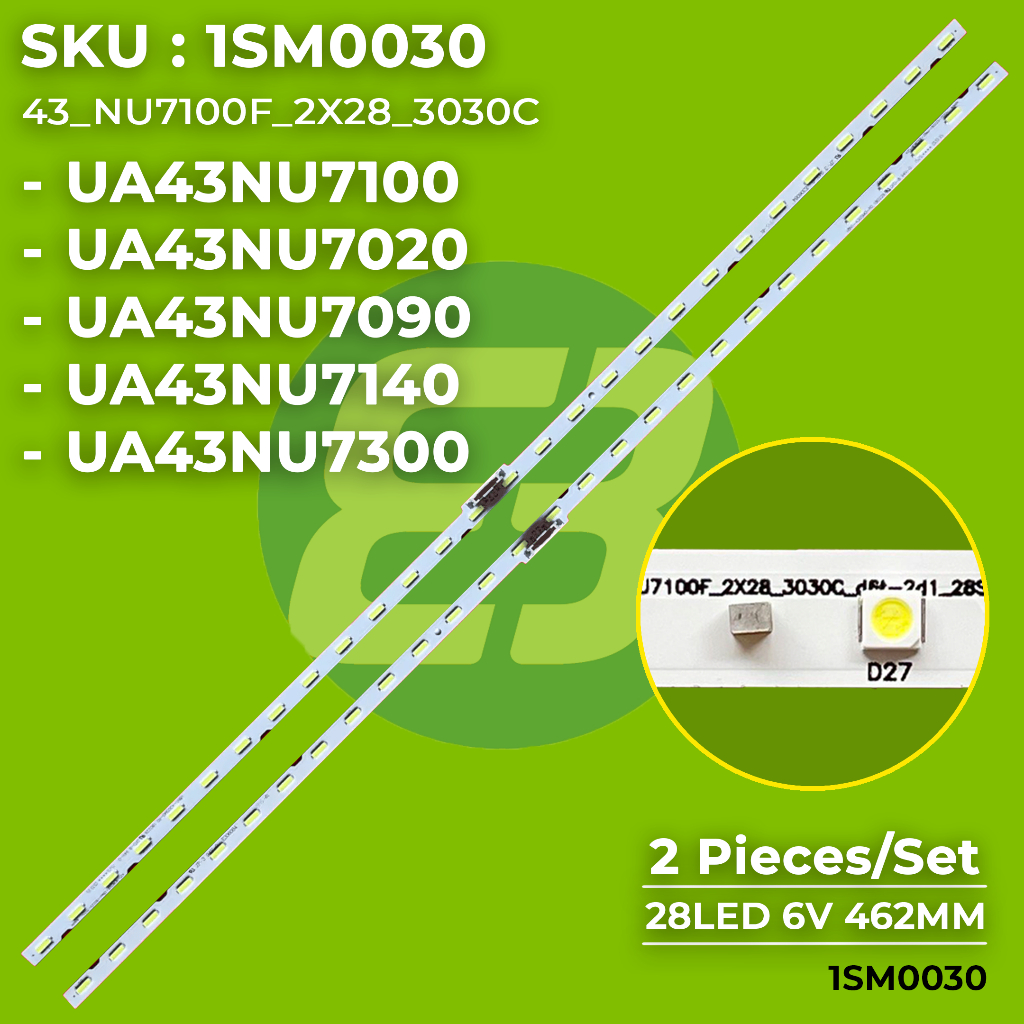 Samsung TV Backlight UA43NU7100 UA43RU7100 UA43NU7020 UA43NU7090 UA43NU7140 UA43NU7300 UA43N5500