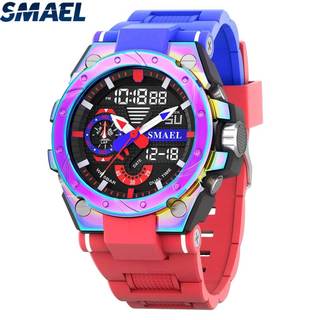 SMAEL 8060 Original Jam Tangan Sport Pria Multifungsi, Tali Silikon, Tahan Air, Bercahaya