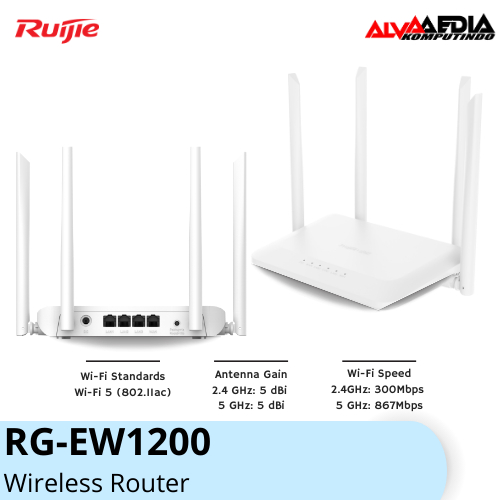 RUIJIE WIRELESS ROUTER - RG-EW1200 Dual band 1200M